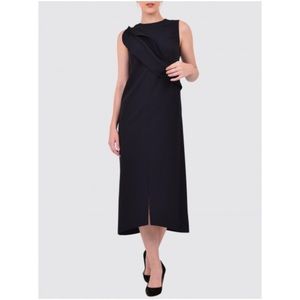Chalyan black sleeveless midi shift dress